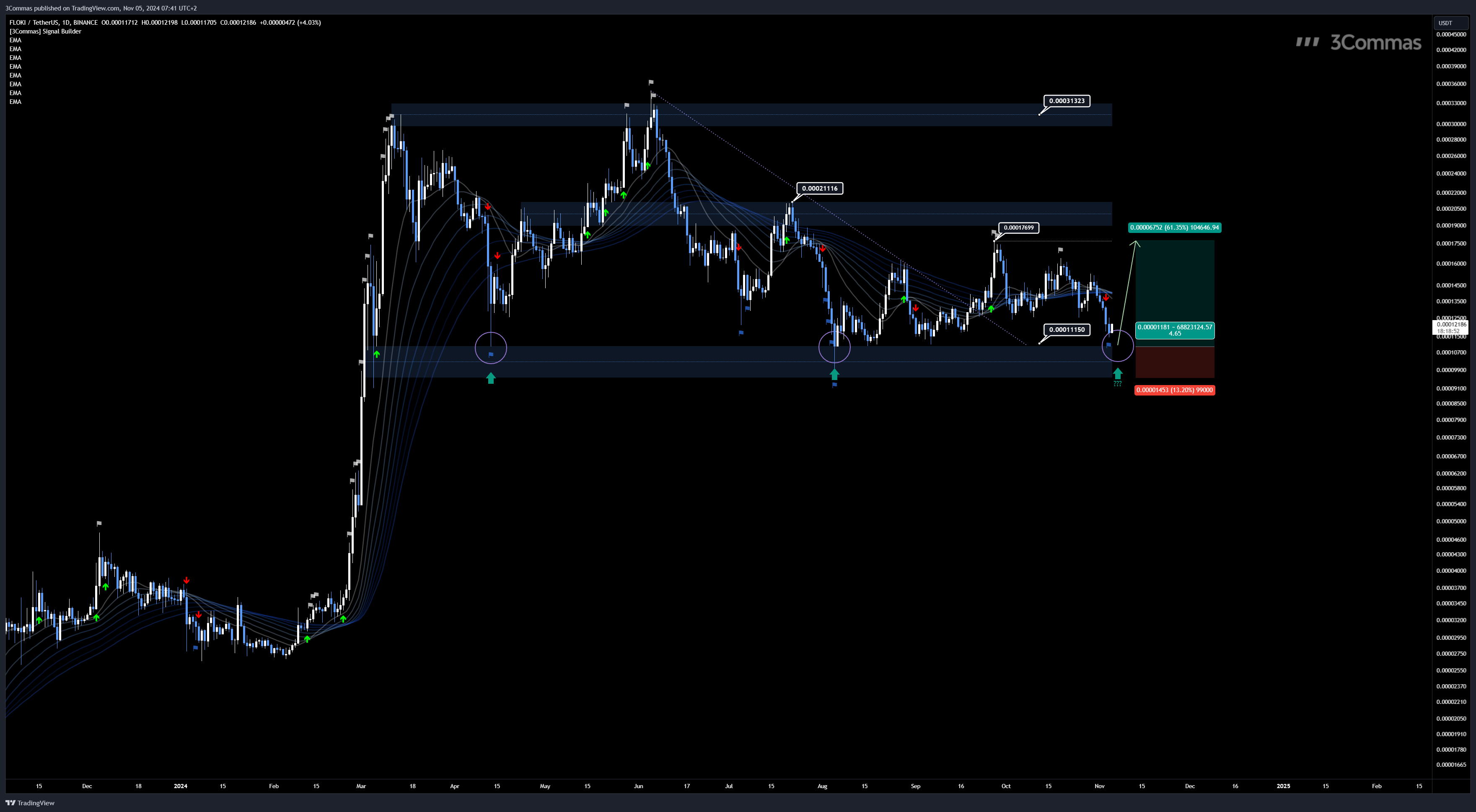 BINANCE:FLOKIUSDT Chart Image by 3Commas
