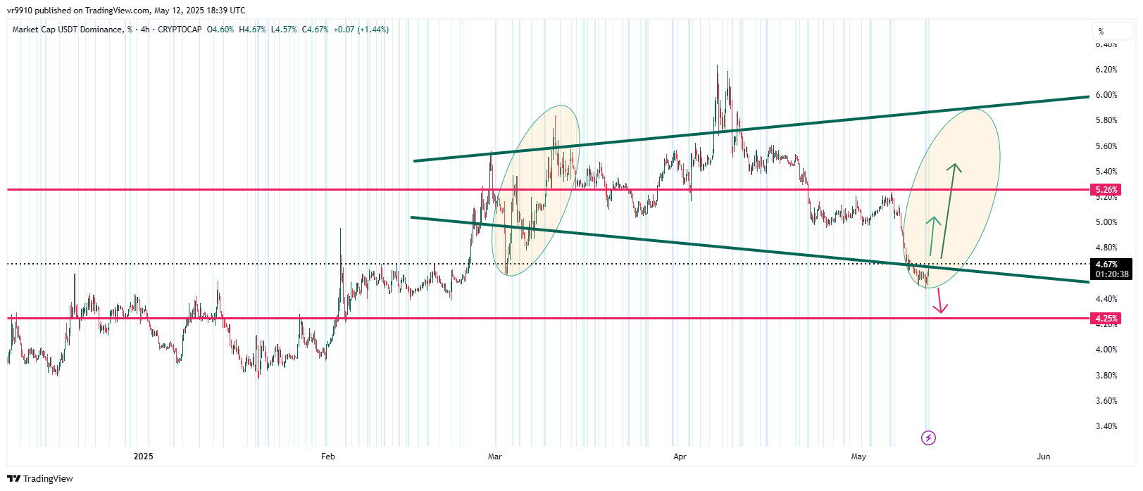 CRYPTOCAP:USDT.D Chart Image by vr9910
