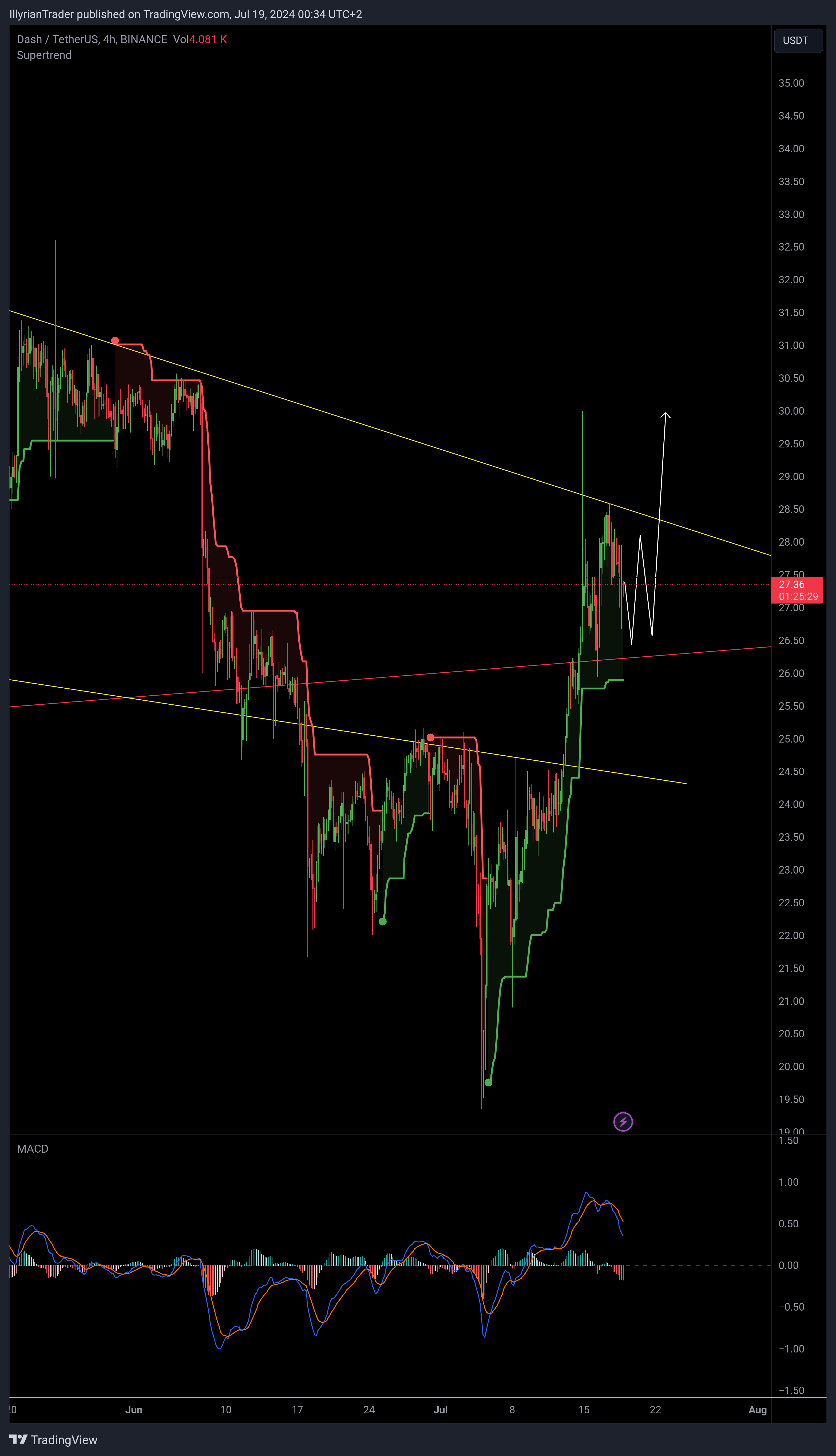 BINANCE:DASHUSDT Chart Image by IllyrianTrader