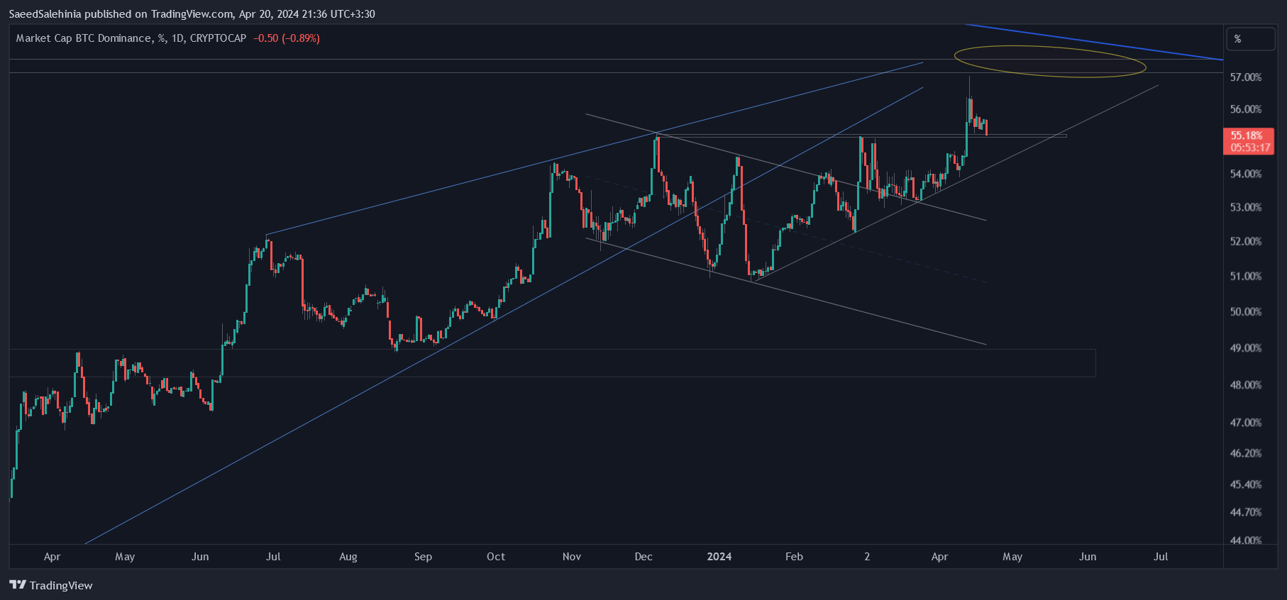 CRYPTOCAP:BTC.D Chart Image by SaeedSalehinia