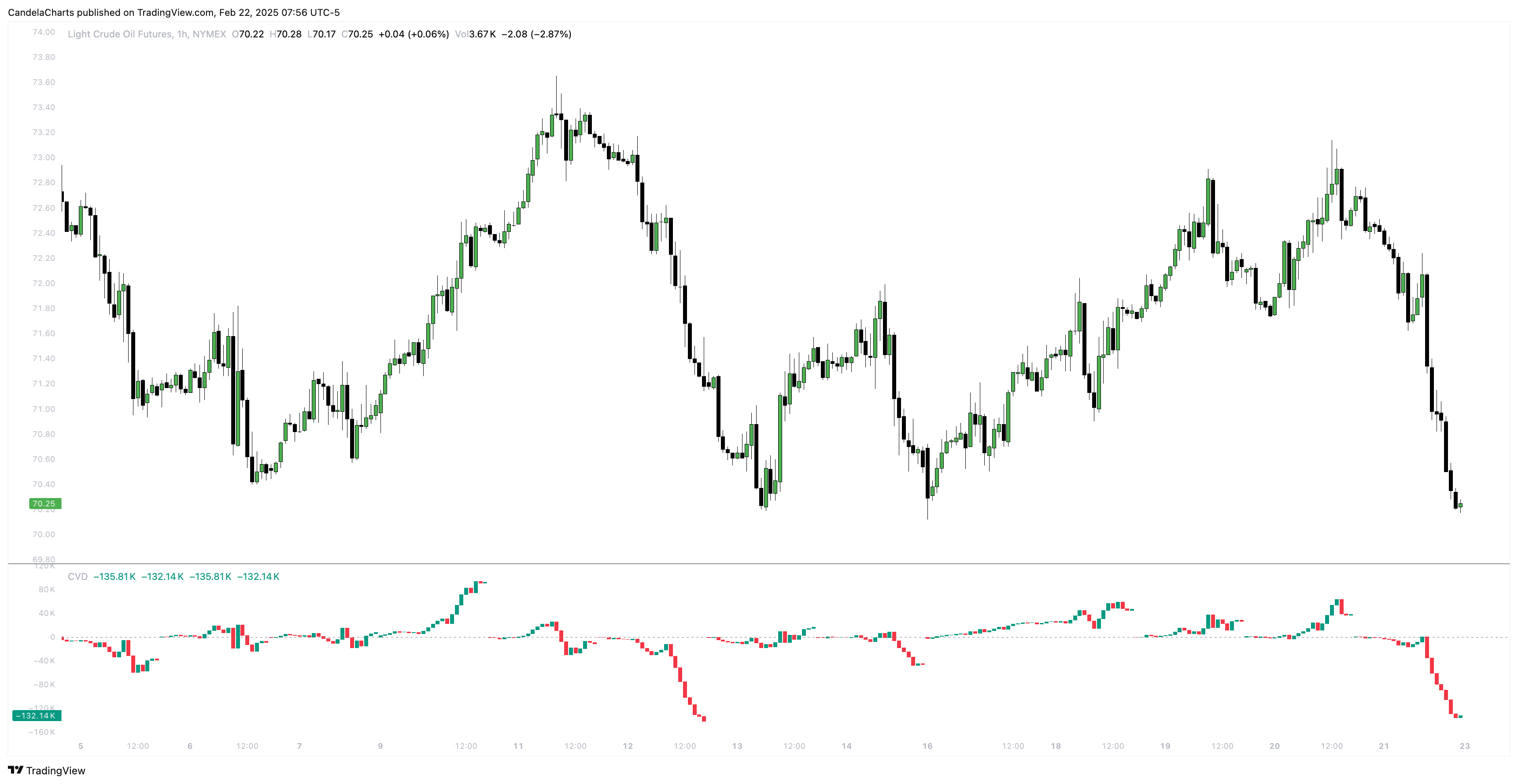 NYMEX:CL1! Chart Image by CandelaCharts