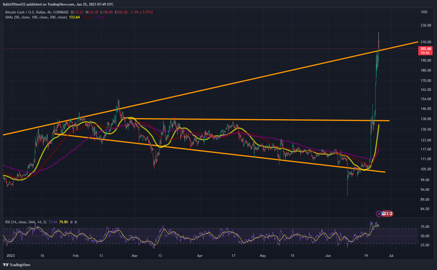 COINBASE:BCHUSD Chart Image by BallsOfSteel32