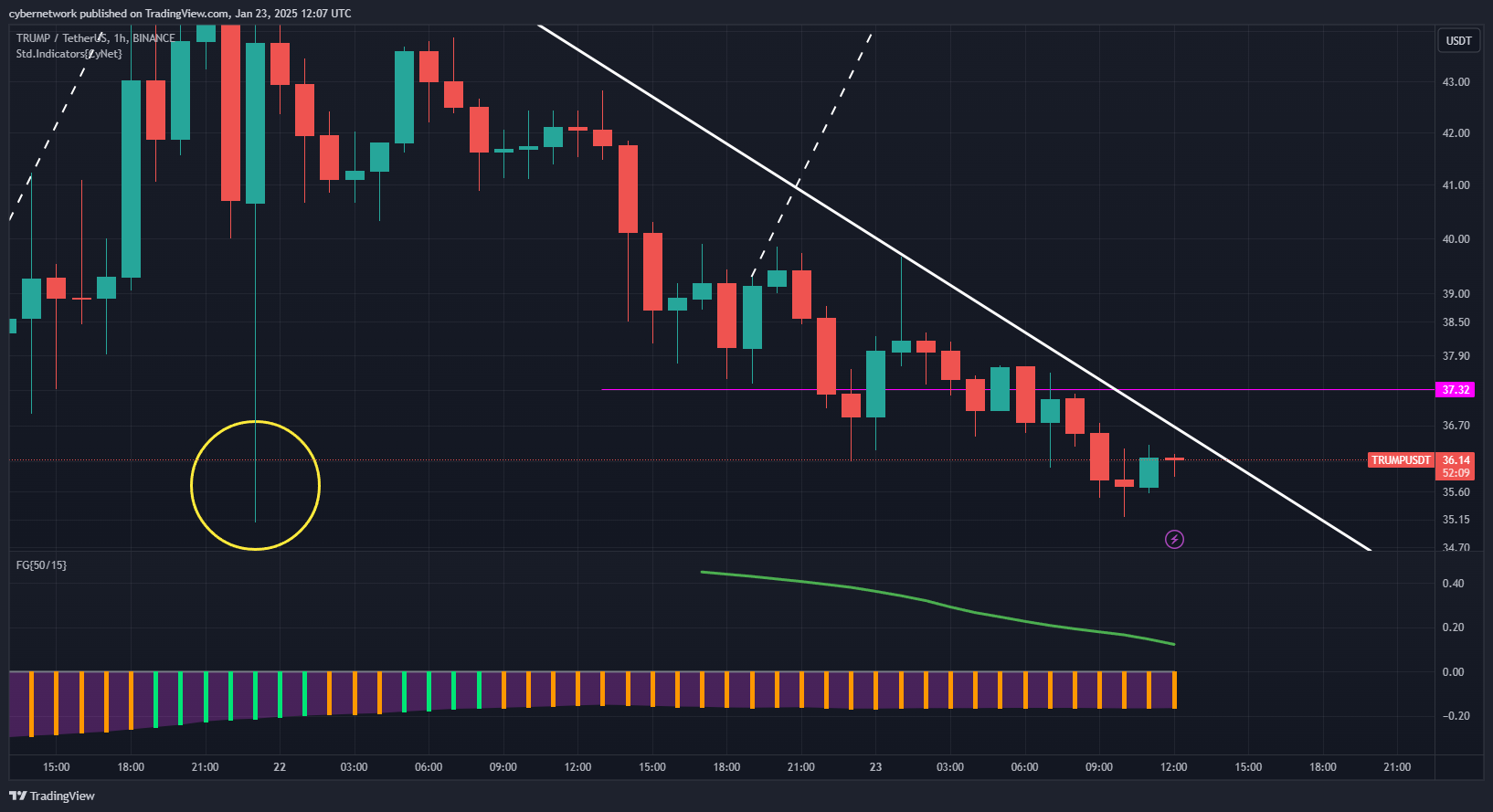 BINANCE:TRUMPUSDT Chart Image by cybernetwork