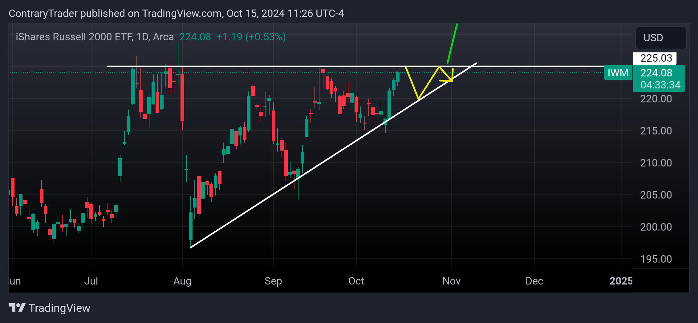 AMEX:IWM Chart Image by ContraryTrader