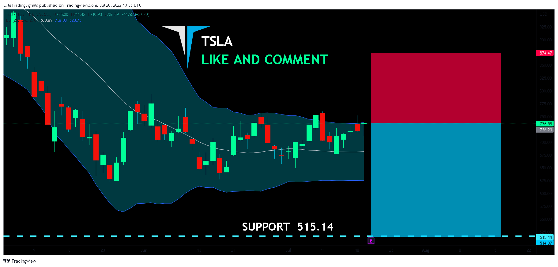 NASDAQ:TSLA Chart Image by EliteTradingSignals