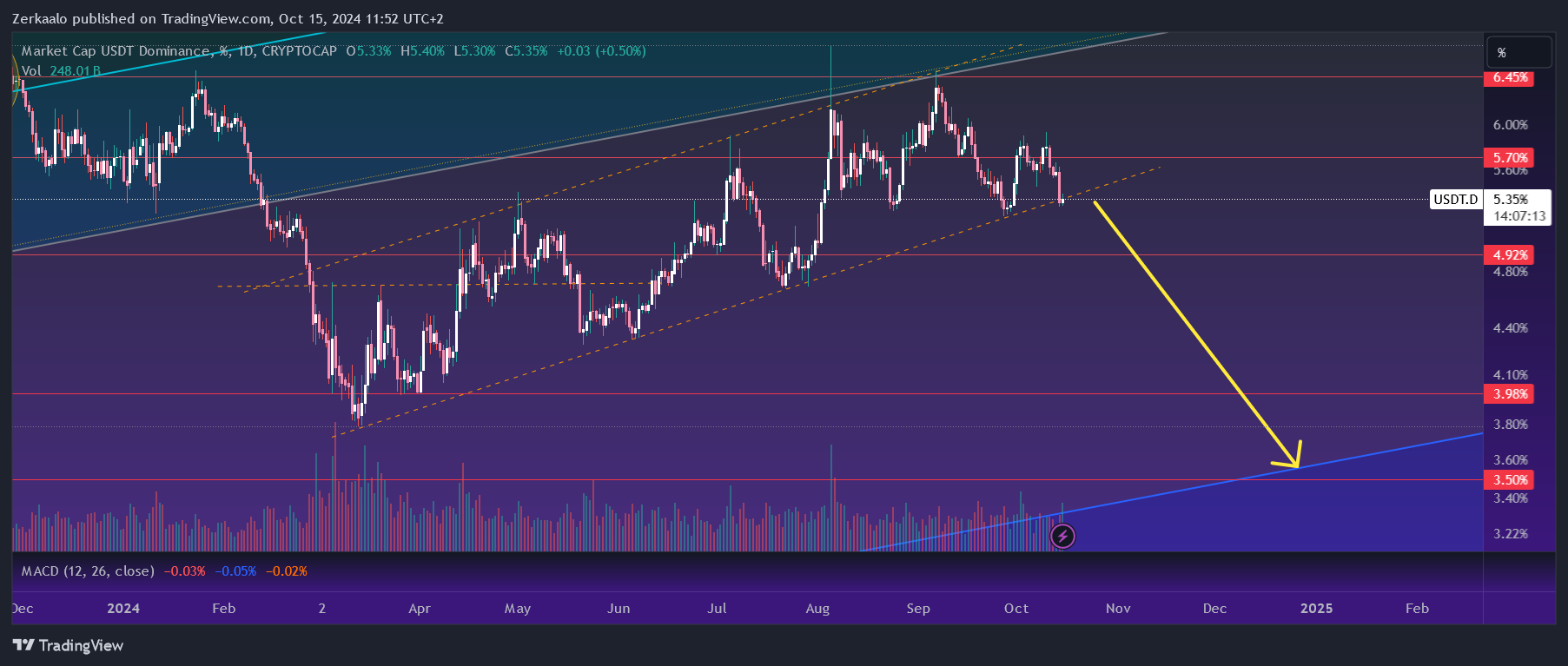 CRYPTOCAP:USDT.D Chart Image by Zerkaalo