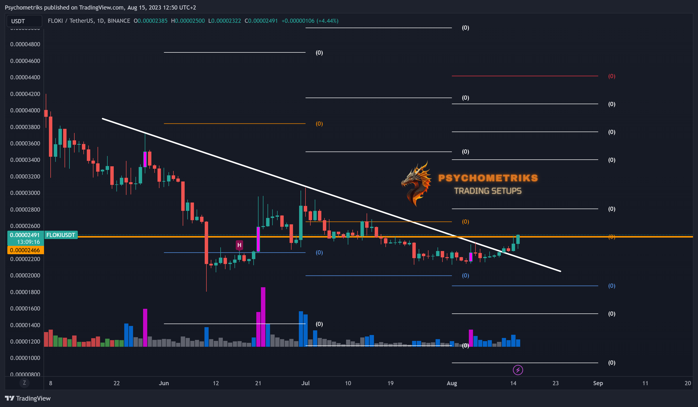 BINANCE:FLOKIUSDT Chart Image by Psychometriks