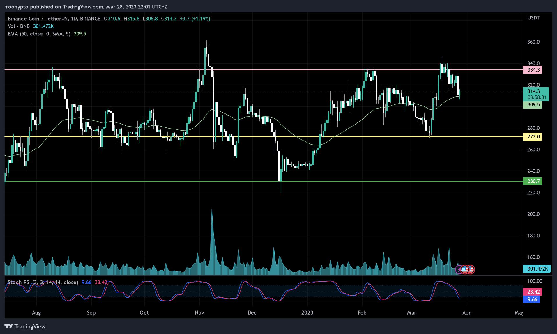 BINANCE:BNBUSDT Chart Image by moonypto