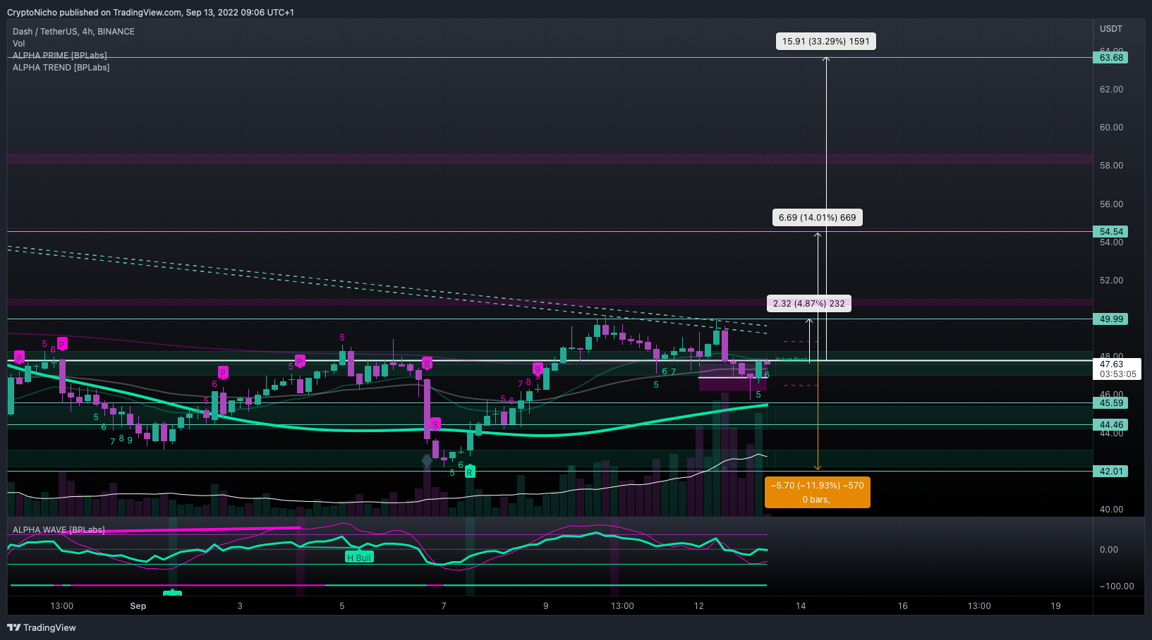 BINANCE:DASHUSDT Chart Image by CryptoNicho