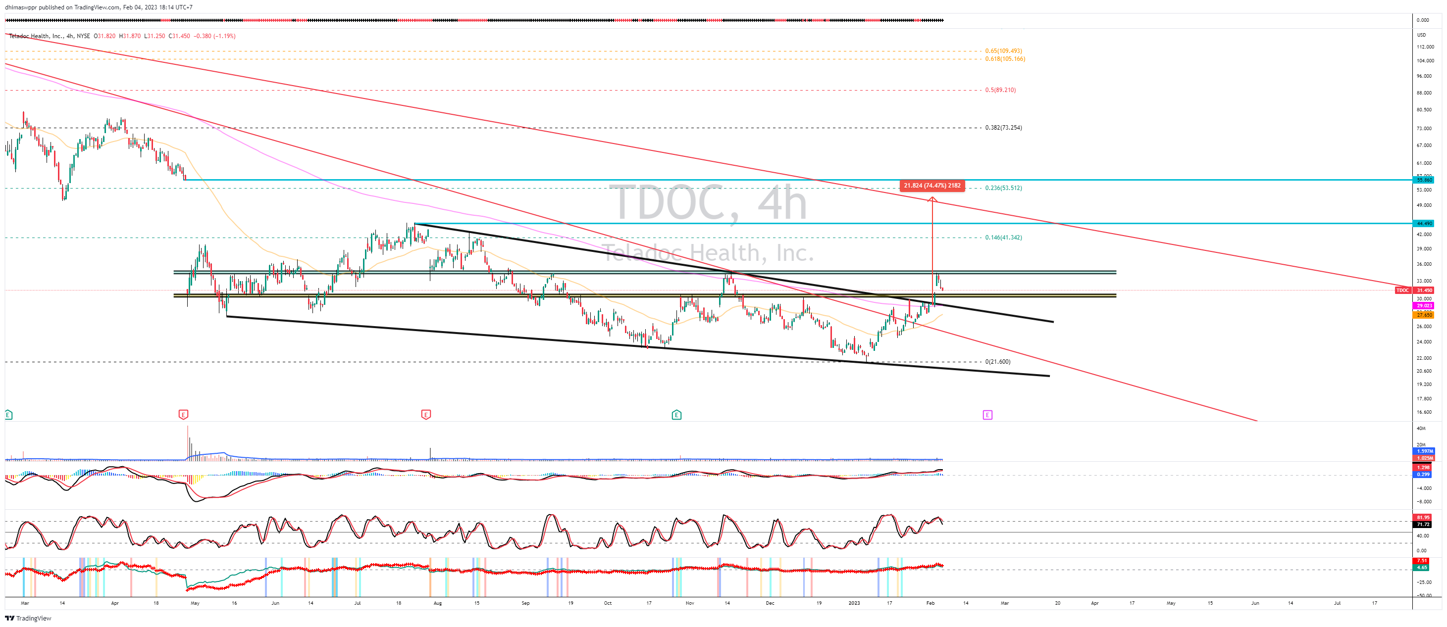 NYSE:TDOC Chart Image by dhimaswppr