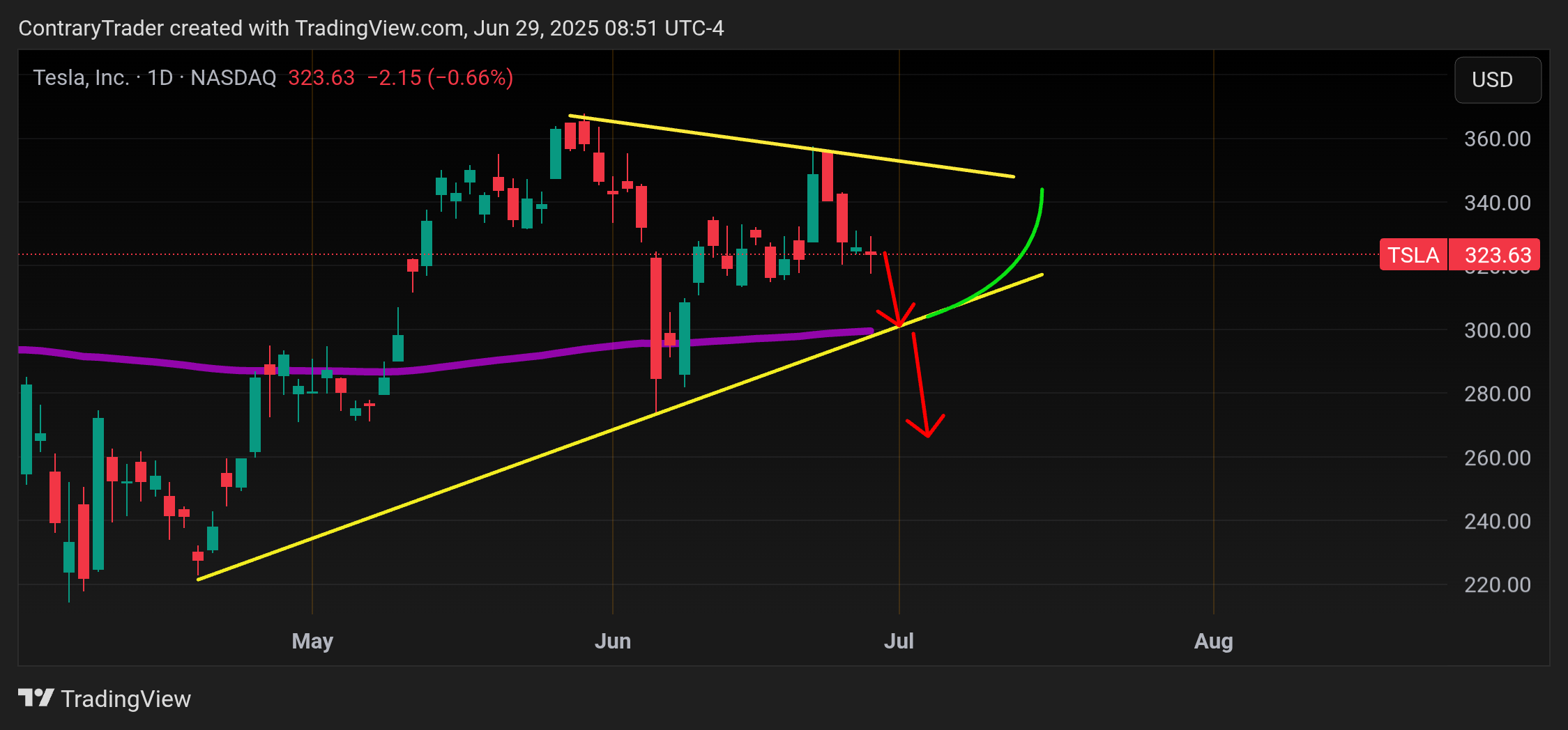 BATS:TSLA Chart Image by ContraryTrader
