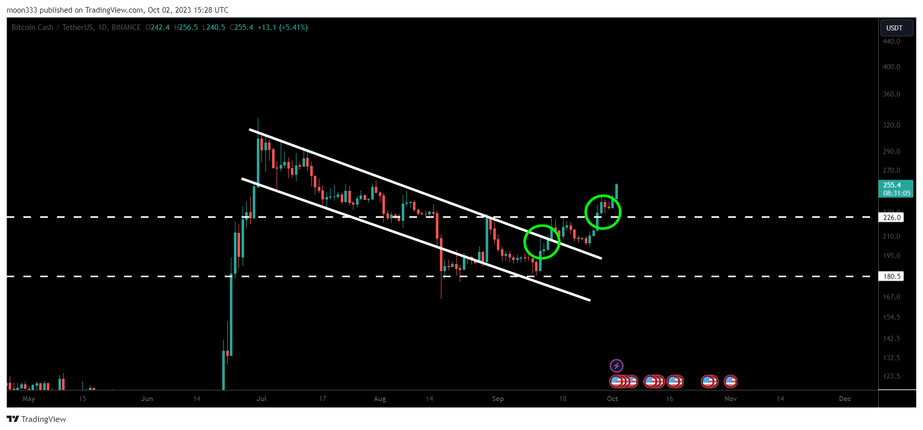 BINANCE:BCHUSDT Chart Image by moon333