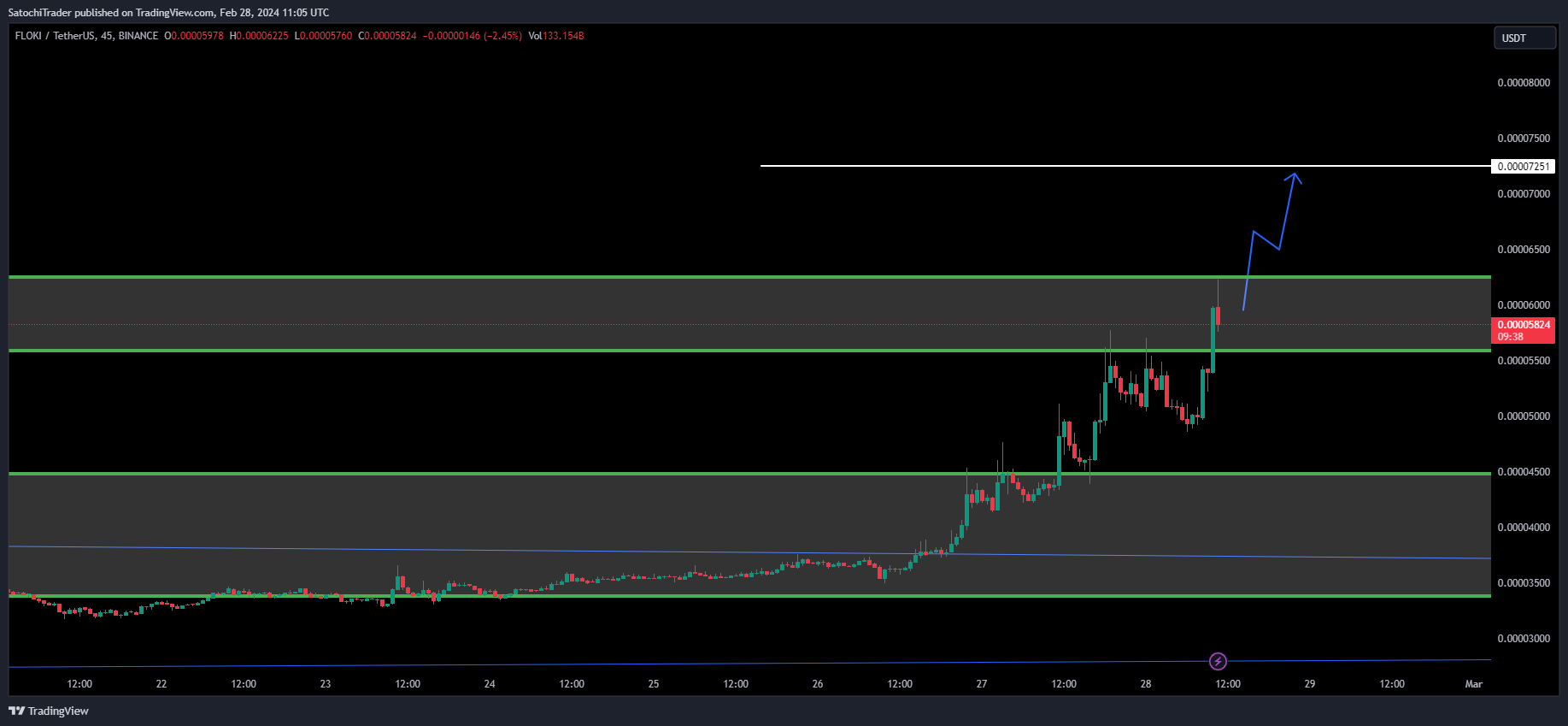 BINANCE:FLOKIUSDT Chart Image by SatochiTrader