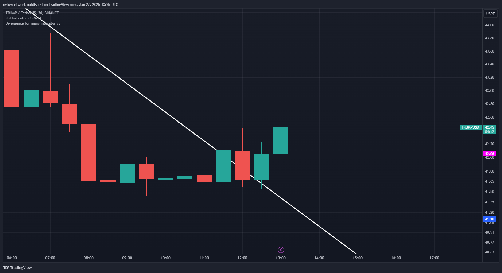 BINANCE:TRUMPUSDT Chart Image by cybernetwork