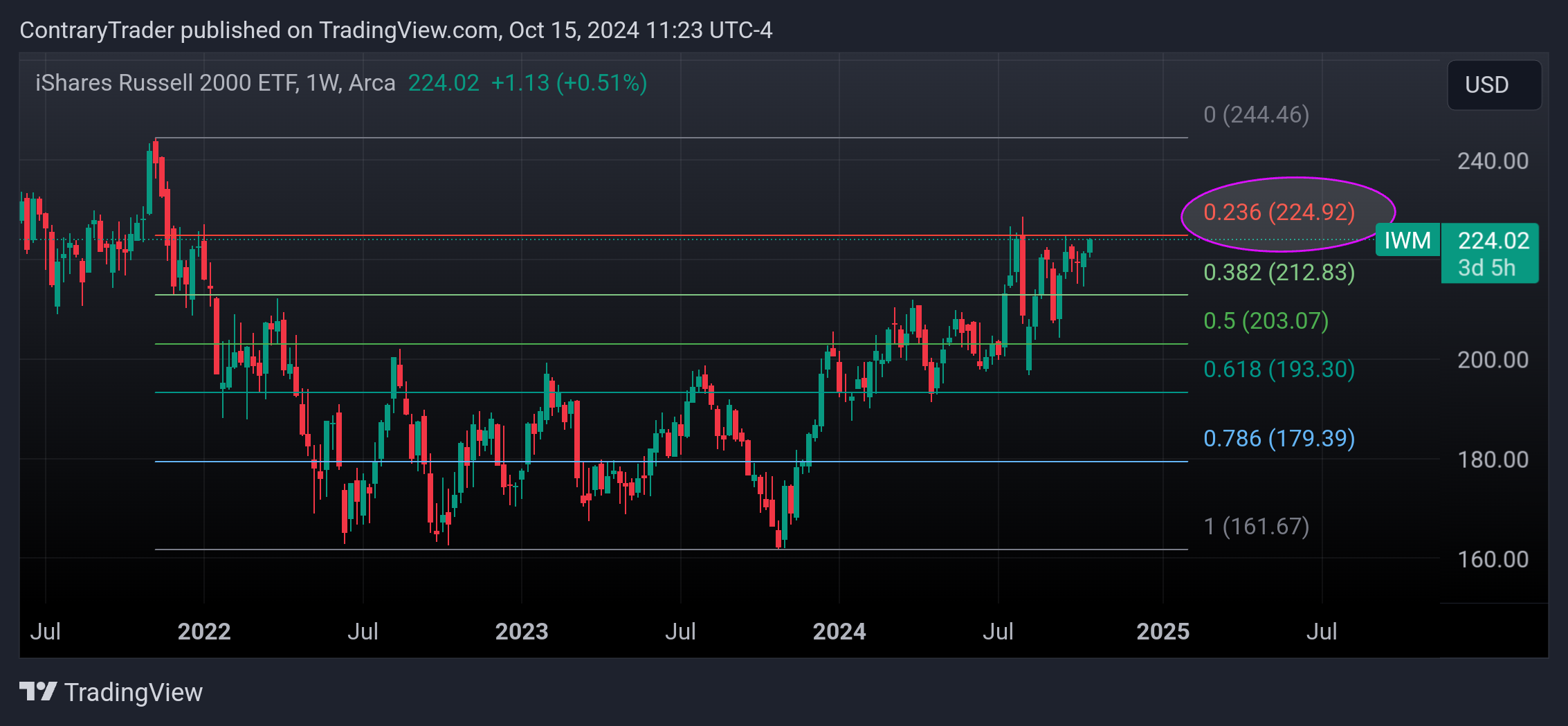 AMEX:IWM Chart Image by ContraryTrader