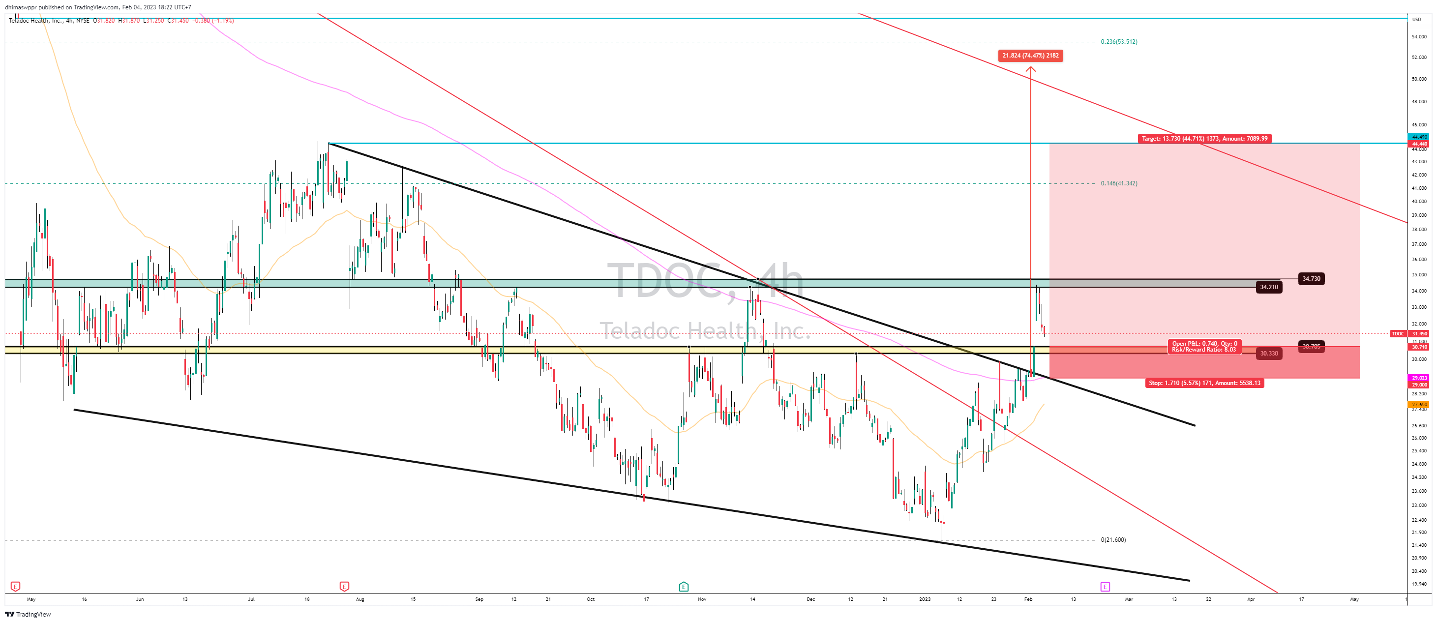 NYSE:TDOC Chart Image by dhimaswppr