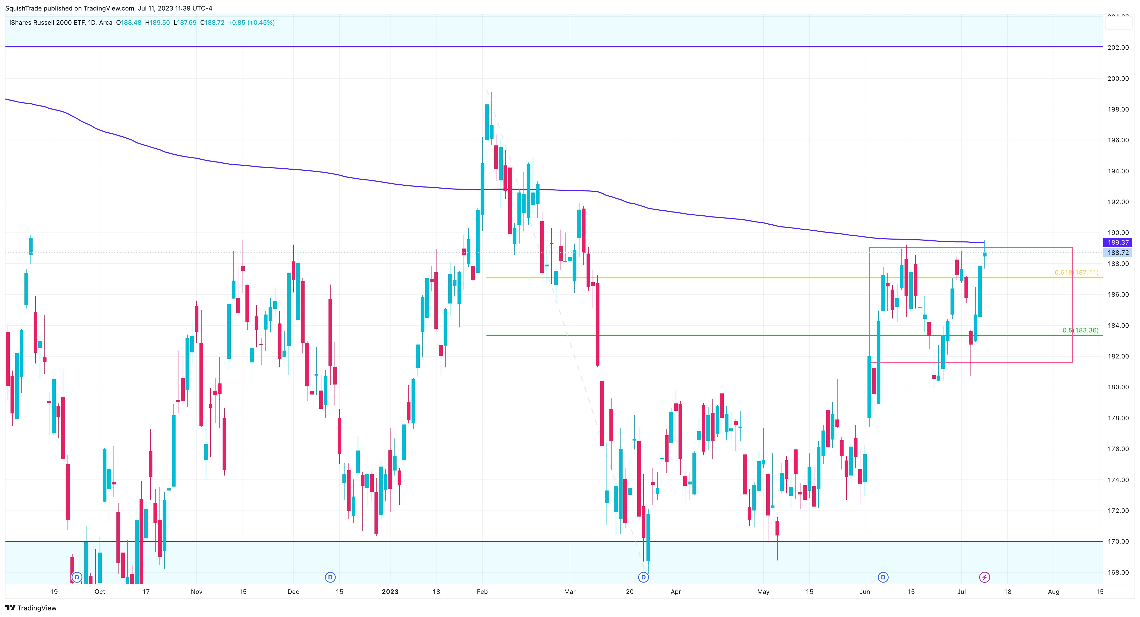 AMEX:IWM Chart Image by SquishTrade
