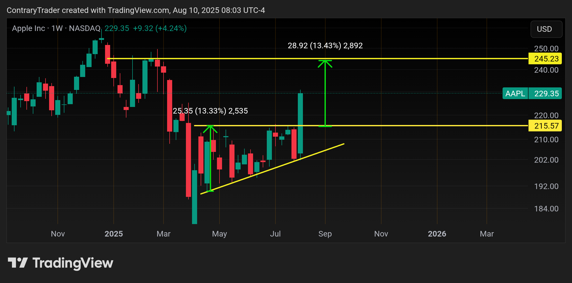 BATS:AAPL Chart Image by ContraryTrader