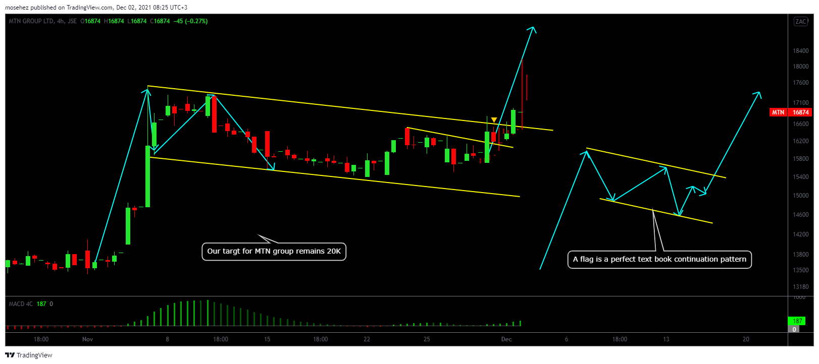 JSE:MTN Chart Image by thesharkke