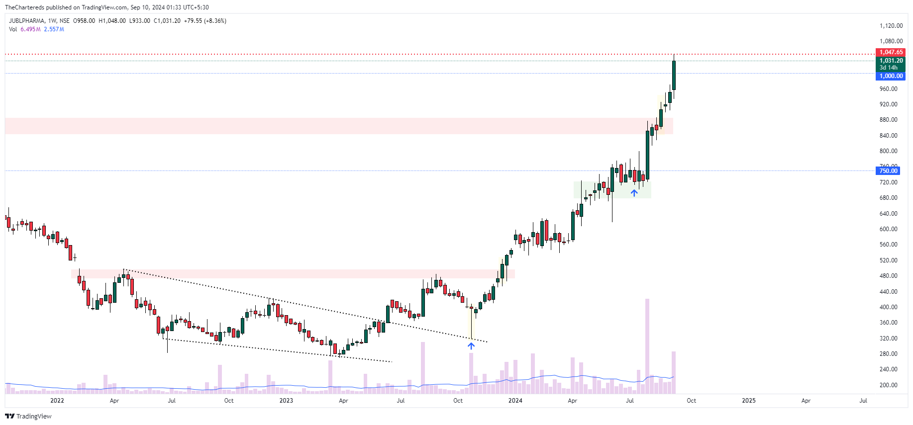 NSE:JUBLPHARMA Chart Image by TheChartereds