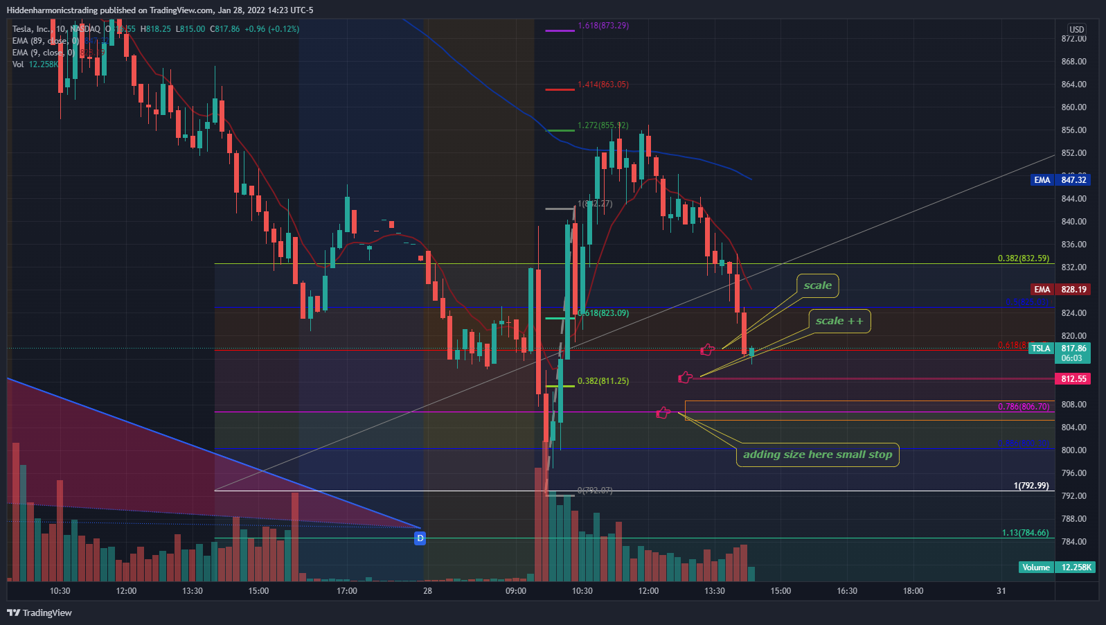 NASDAQ:TSLA Chart Image by Hiddenharmonicstrading