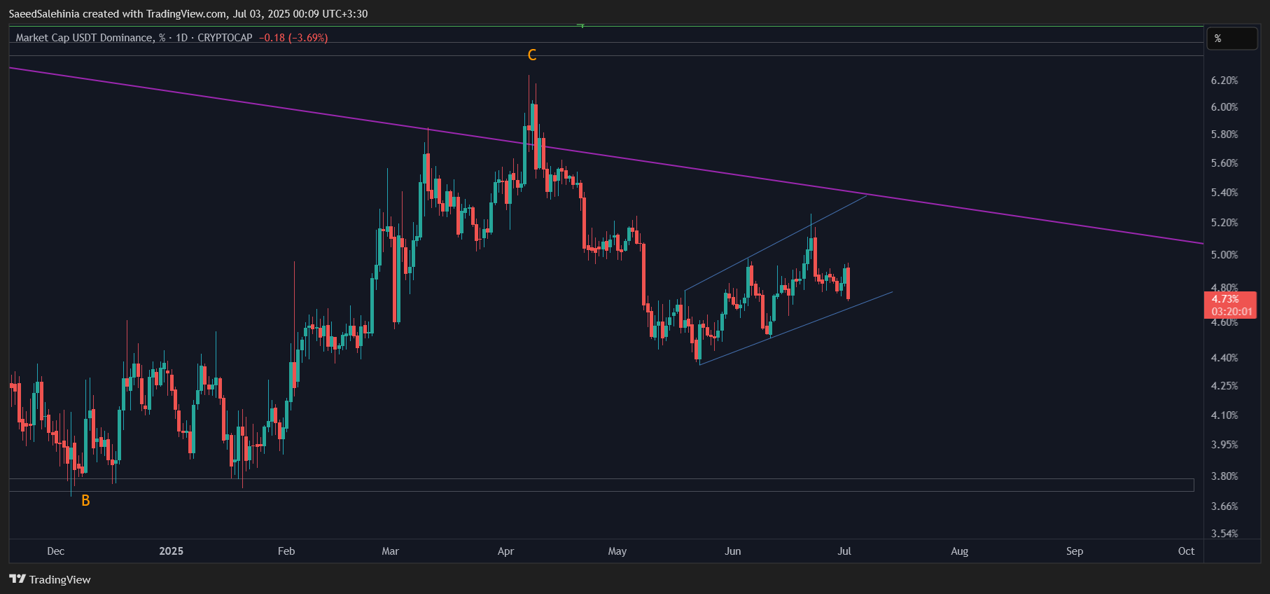 CRYPTOCAP:USDT.D Chart Image by SaeedSalehinia