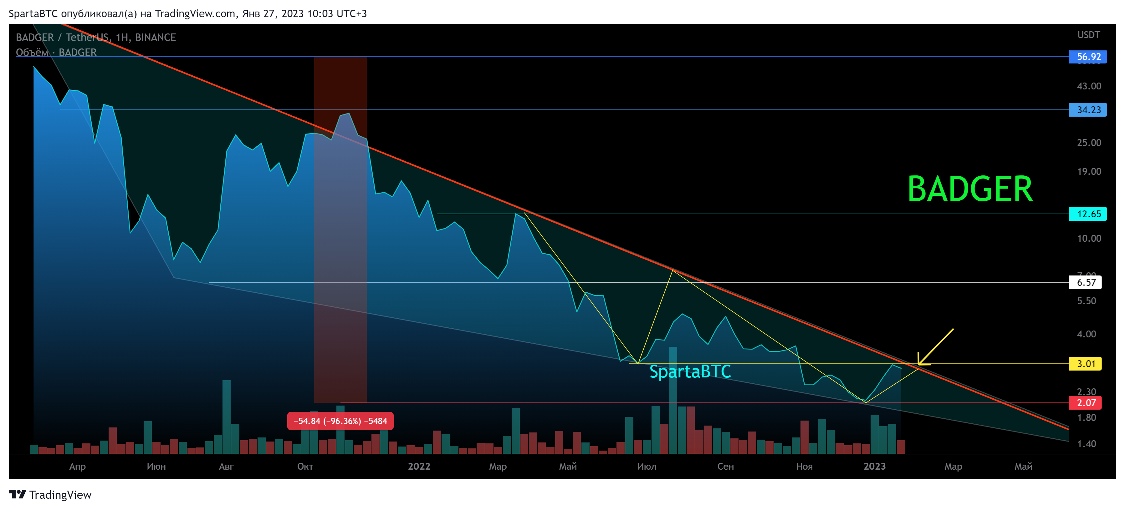 BINANCE:BADGERUSDT Chart Image by SpartaBTC