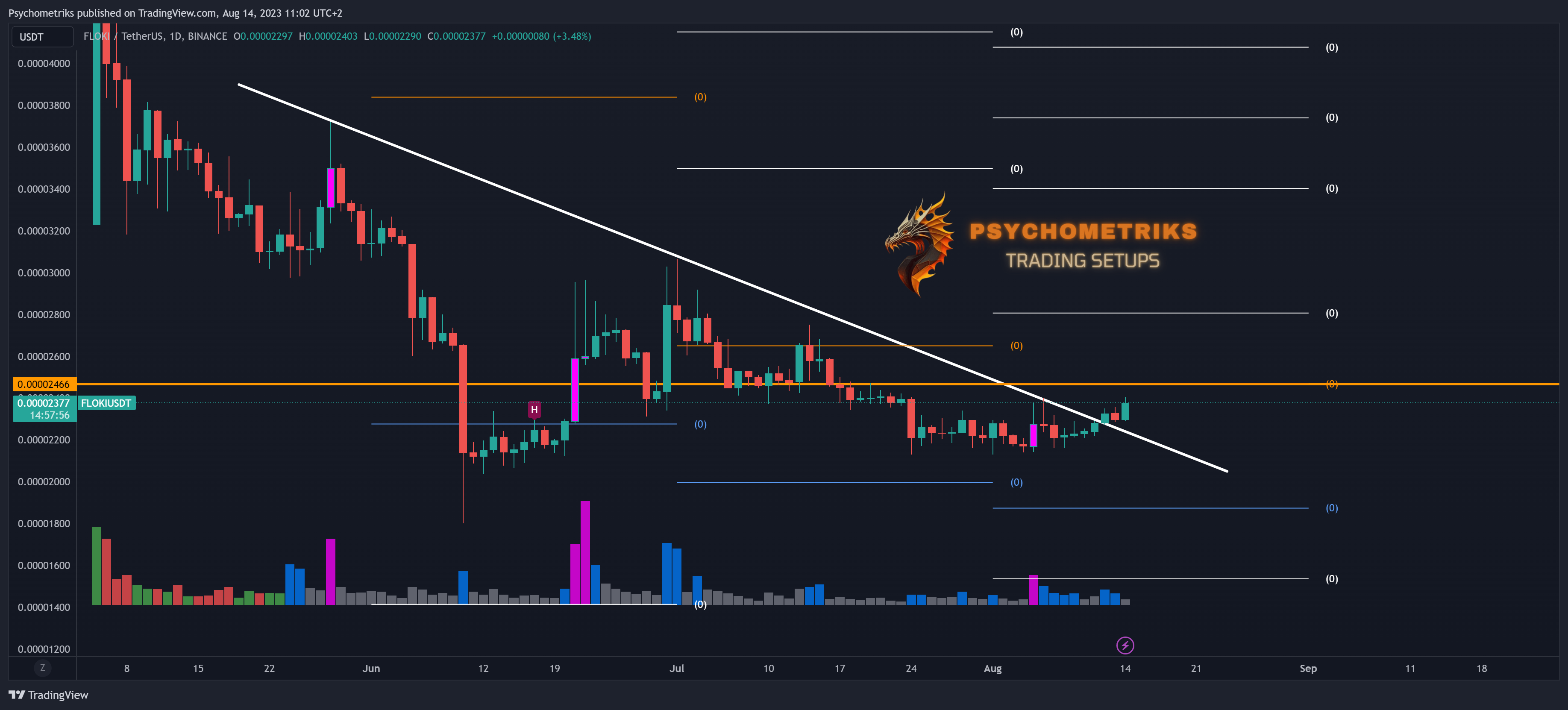 BINANCE:FLOKIUSDT Chart Image by Psychometriks