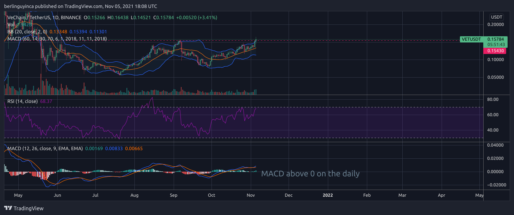 BINANCE:VETUSDT Chart Image by berlinguyinca