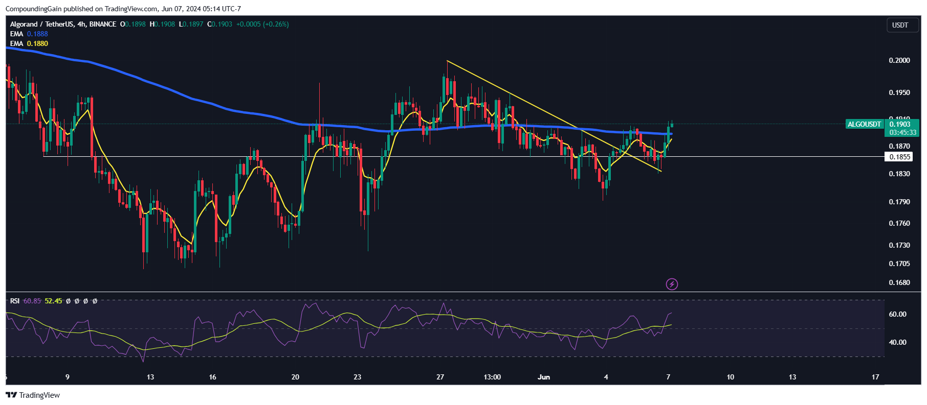 BINANCE:ALGOUSDT Chart Image by CompoundingGain