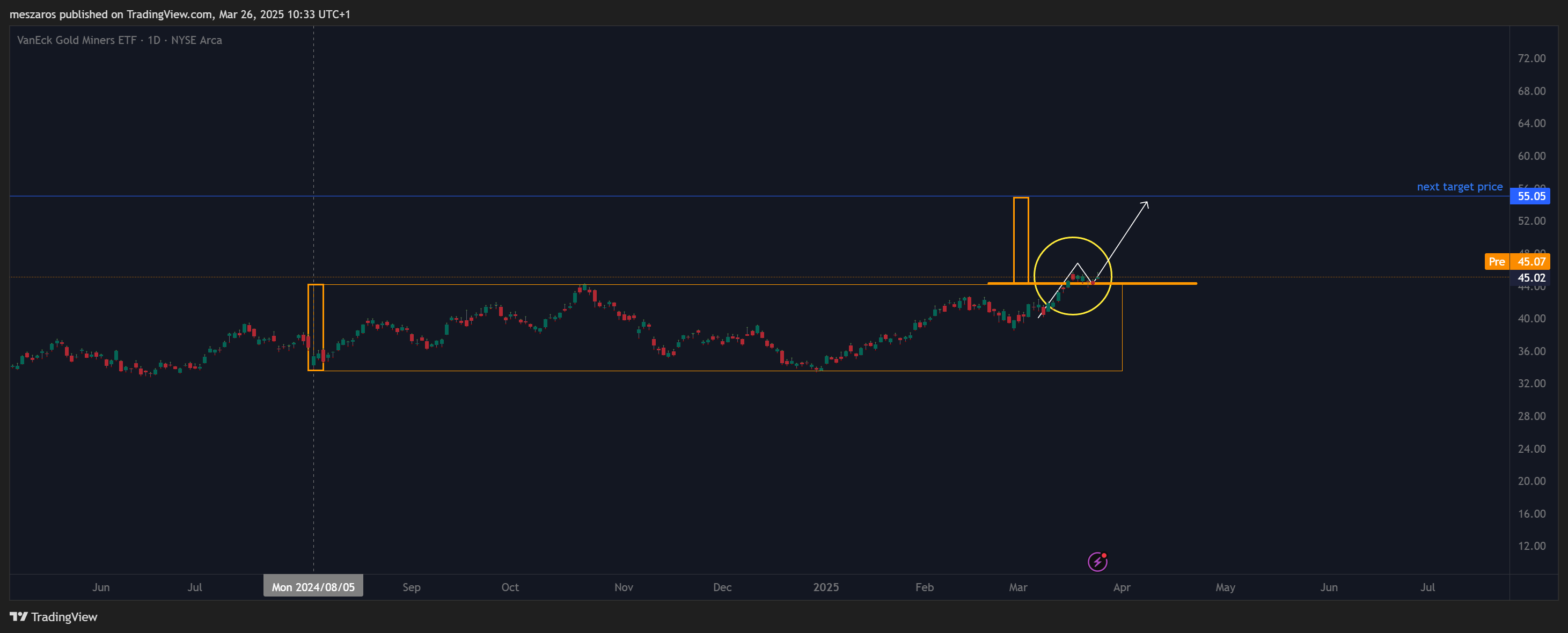 AMEX:GDX Chart Image by meszaros