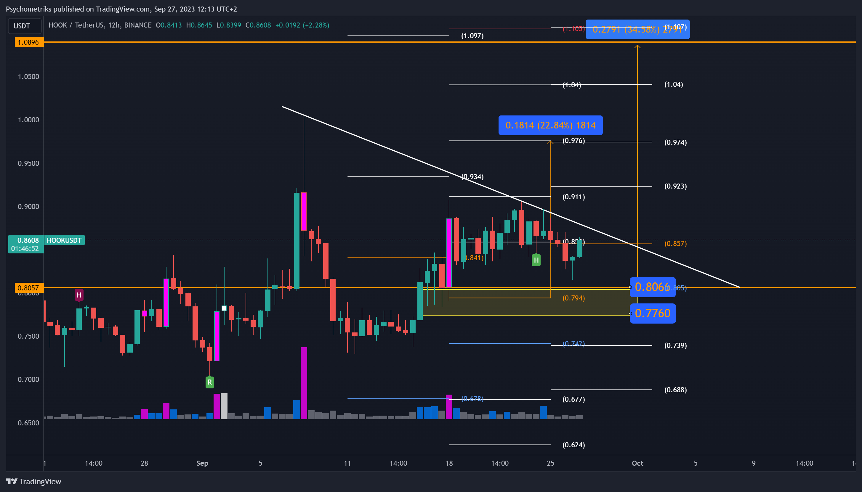BINANCE:HOOKUSDT Chart Image by Psychometriks