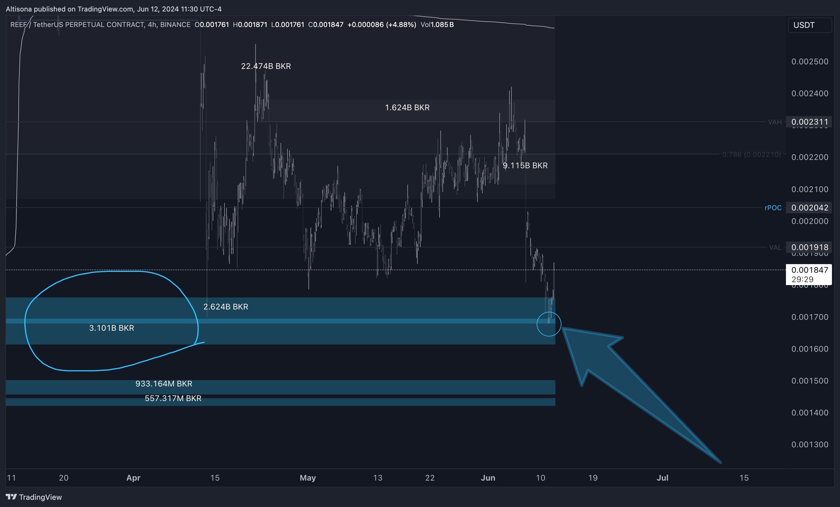 BINANCE:REEFUSDT.P Chart Image by Altisona