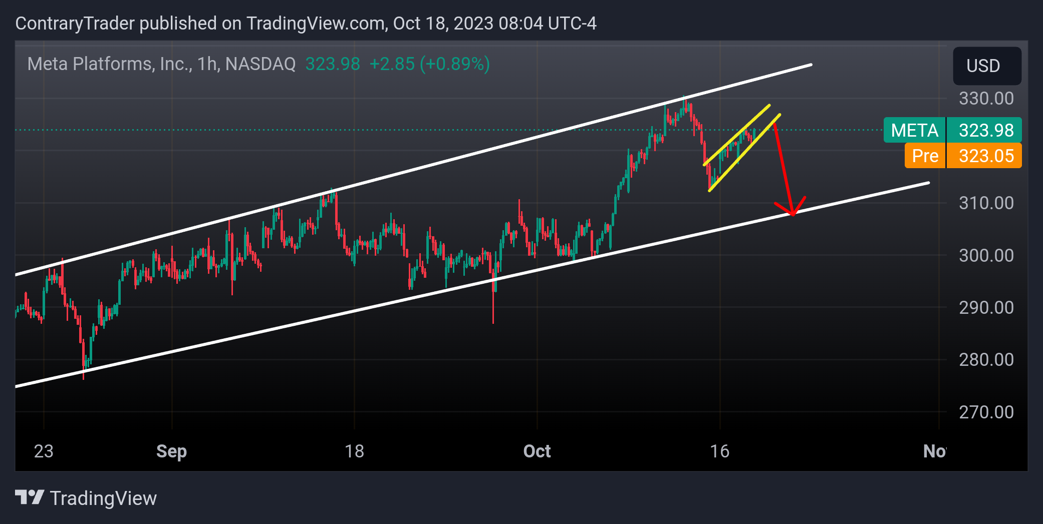 NASDAQ:META Chart Image by ContraryTrader