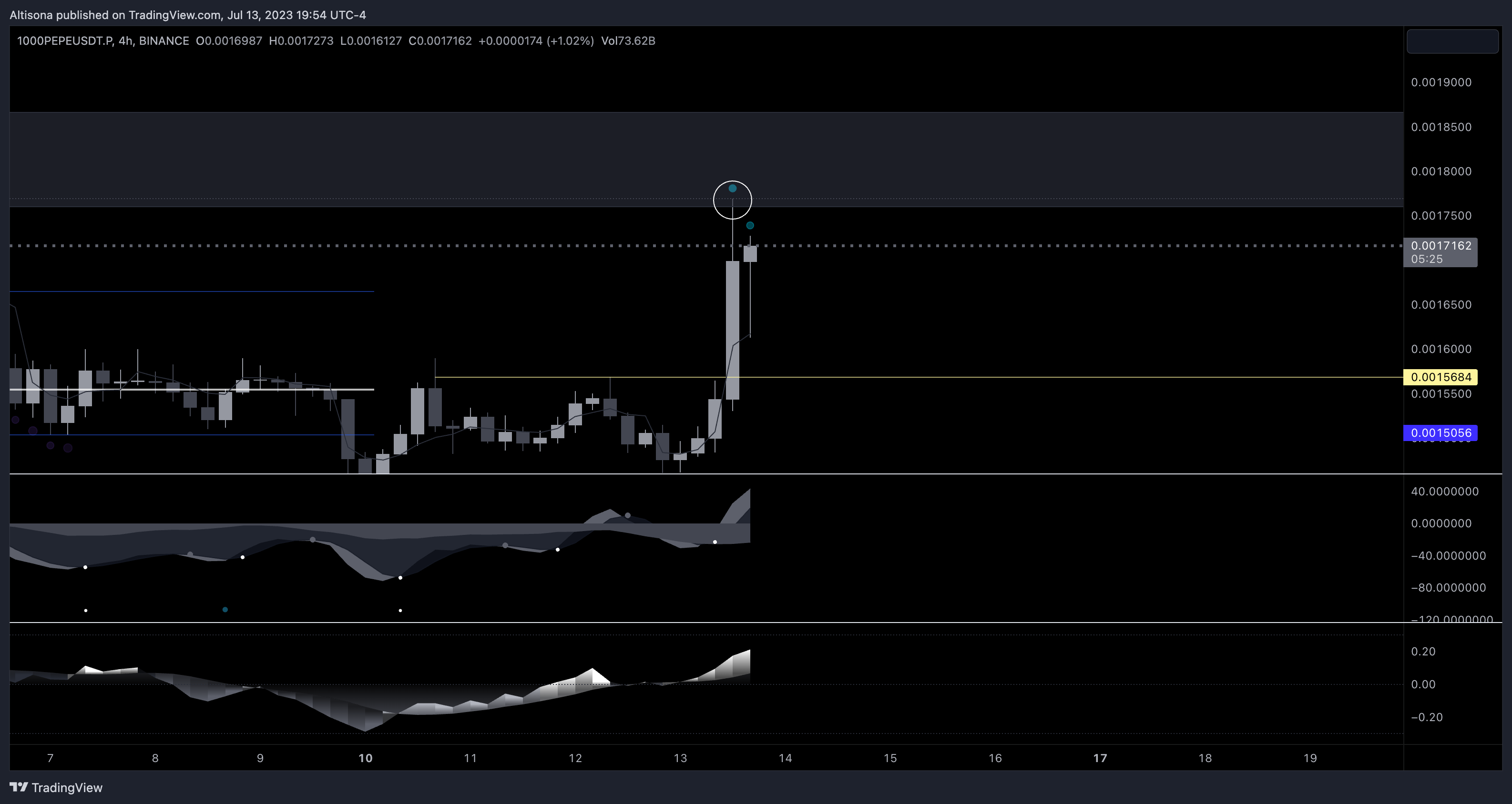 BINANCE:1000PEPEUSDT.P Chart Image by Altisona