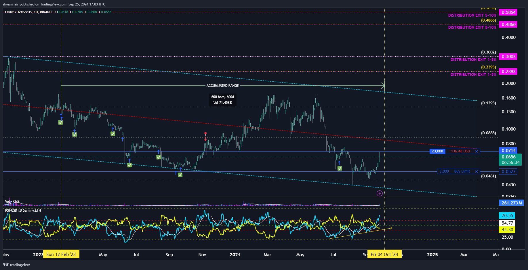BINANCE:CHZUSDT Chart Image by shyamnair