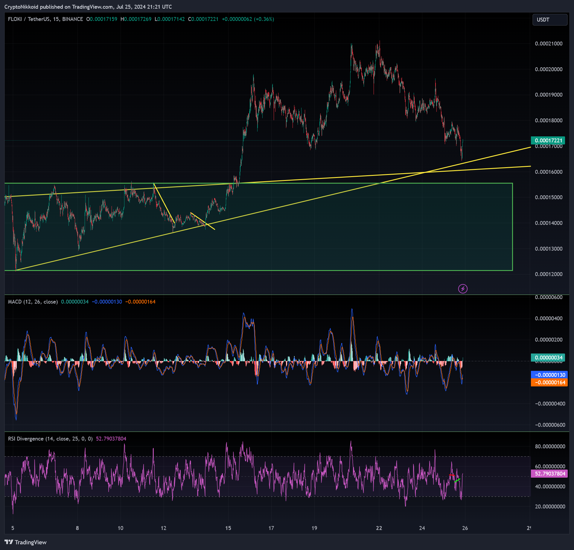 BINANCE:FLOKIUSDT Chart Image by CryptoNikkoid