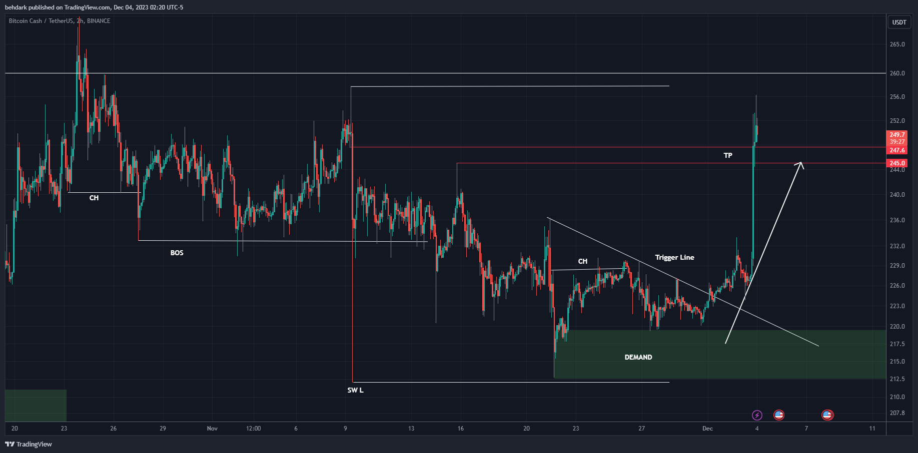 BINANCE:BCHUSDT Chart Image by behdark