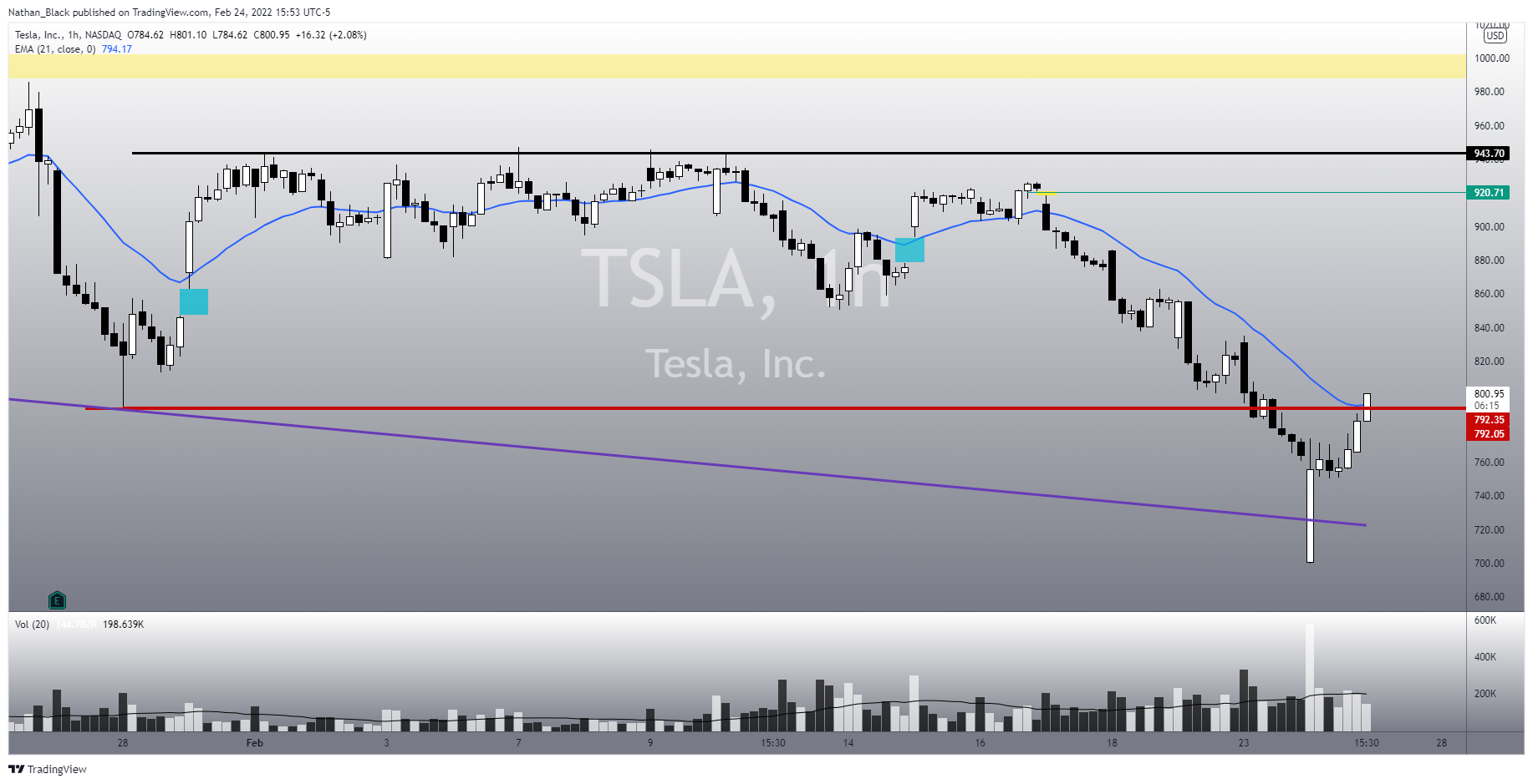 NASDAQ:TSLA Chart Image by Nathan_The_Finance_Hydra