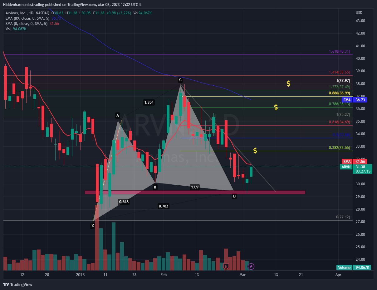 NASDAQ:ARVN Chart Image by Hiddenharmonicstrading