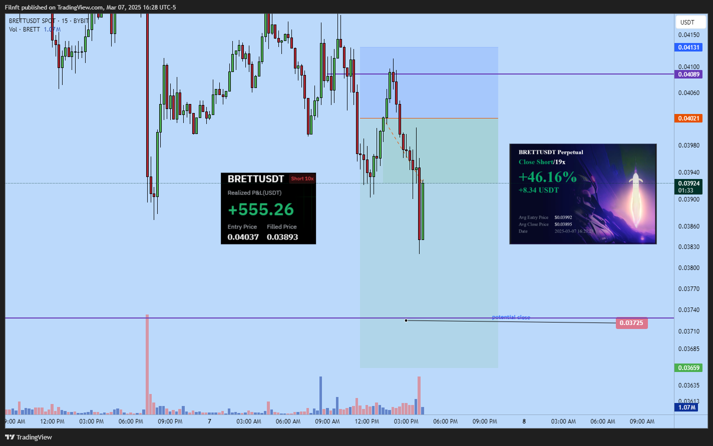 BYBIT:BRETTUSDT Chart Image by Filnft