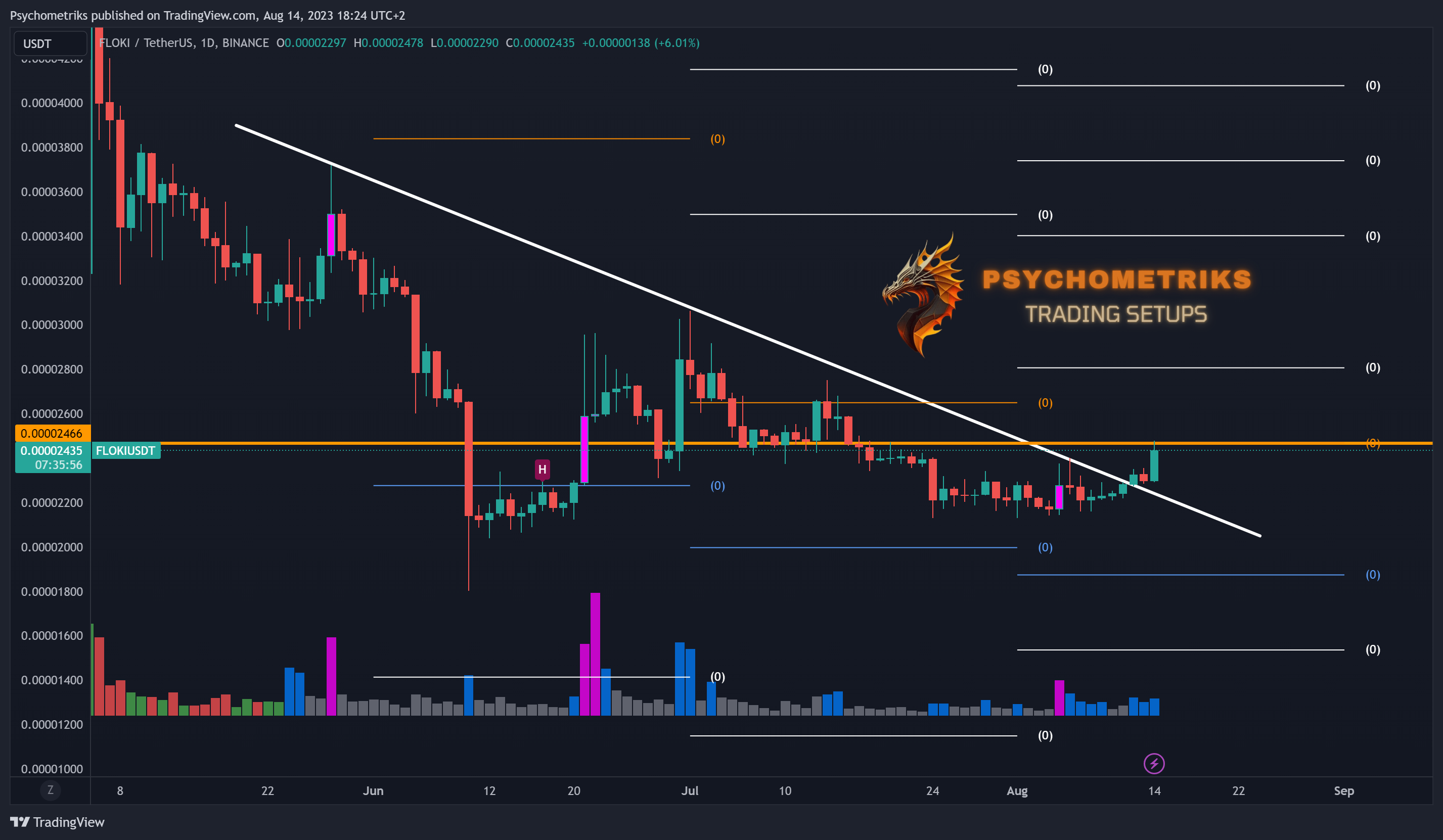 BINANCE:FLOKIUSDT Chart Image by Psychometriks