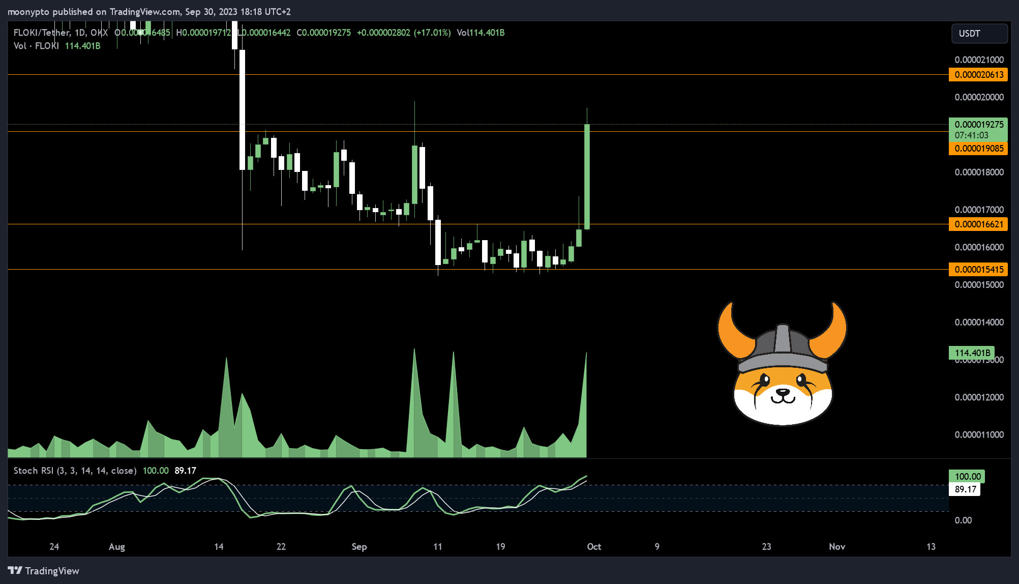 OKX:FLOKIUSDT Chart Image by moonypto