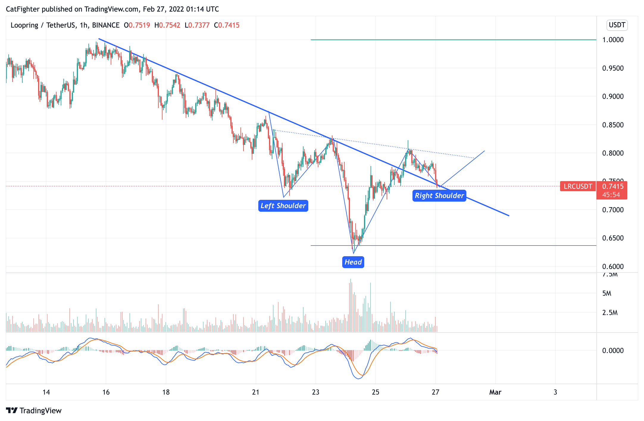 BINANCE:LRCUSDT Chart Image by CatFighter