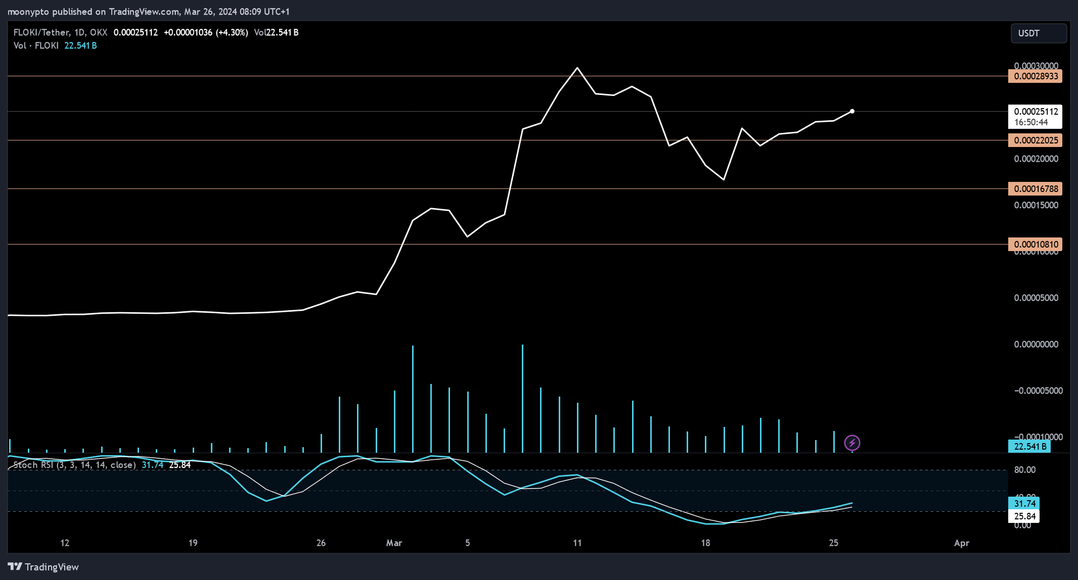 OKX:FLOKIUSDT Chart Image by moonypto