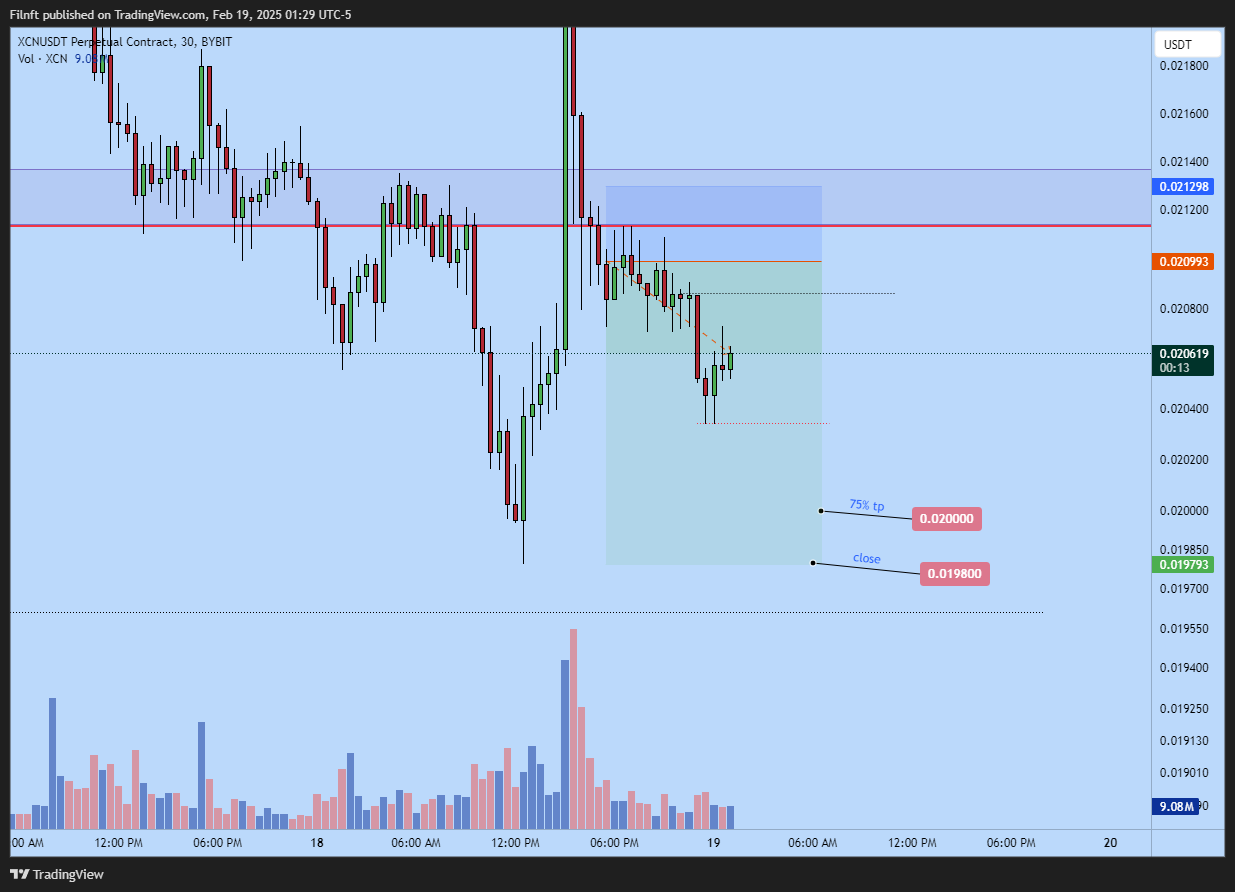 BYBIT:XCNUSDT.P Chart Image by Filnft