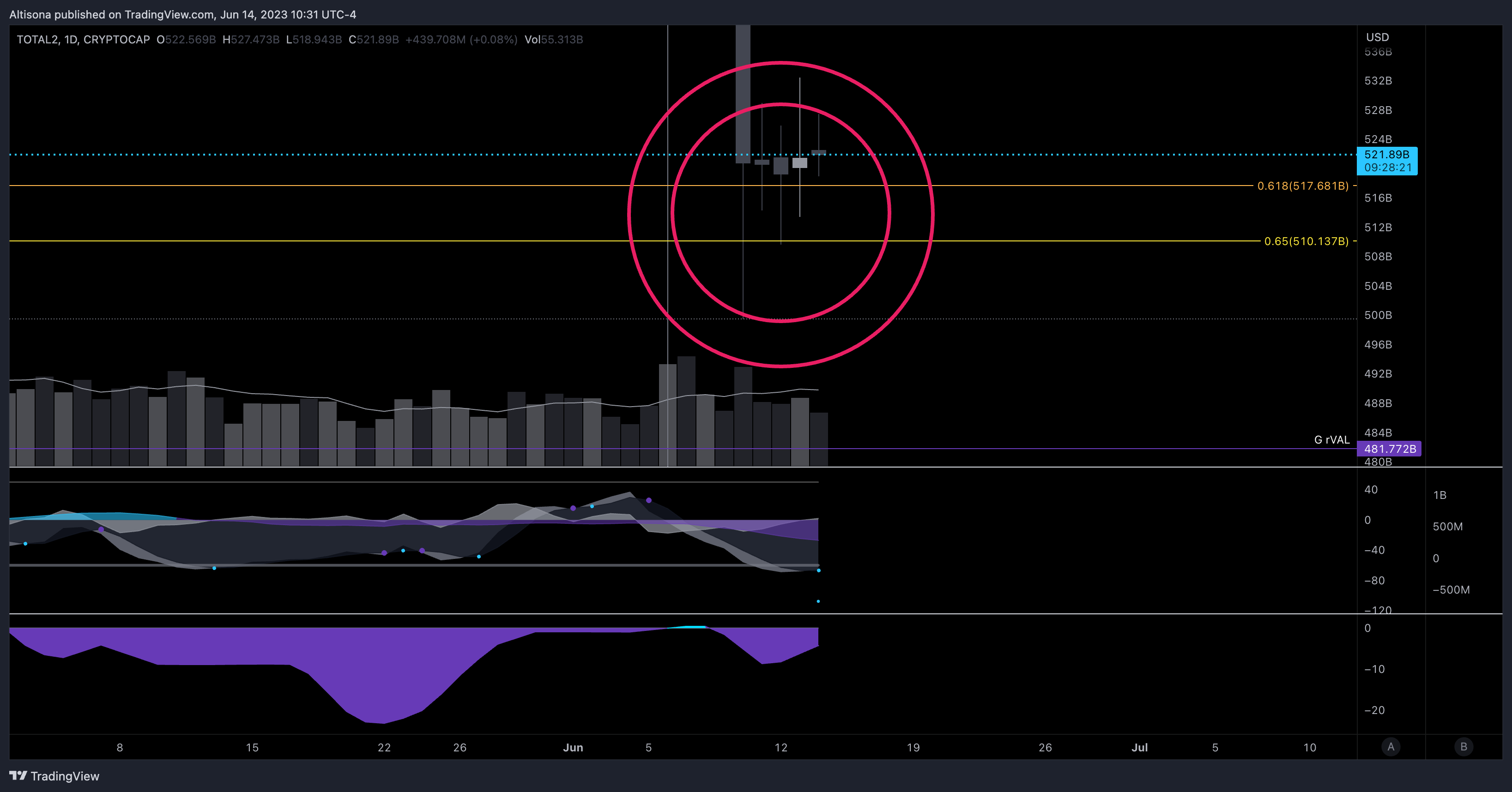 CRYPTOCAP:TOTAL2 Chart Image by Altisona