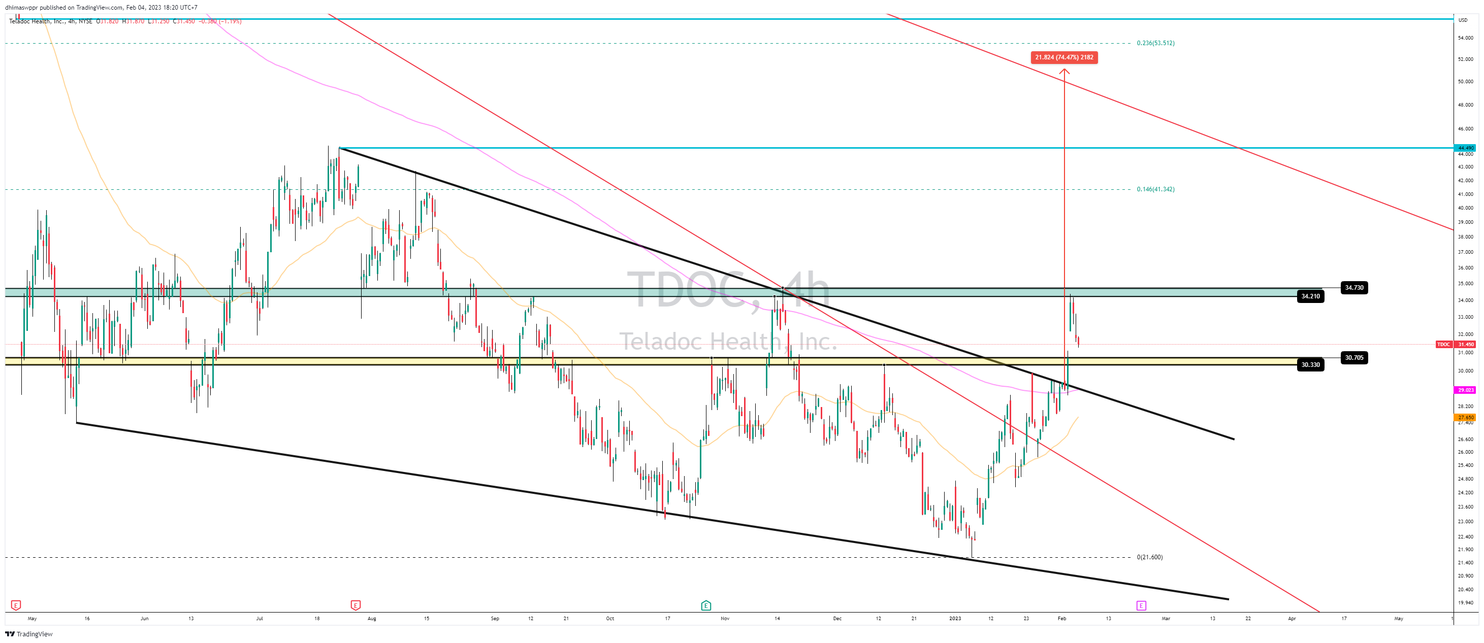 NYSE:TDOC Chart Image by dhimaswppr