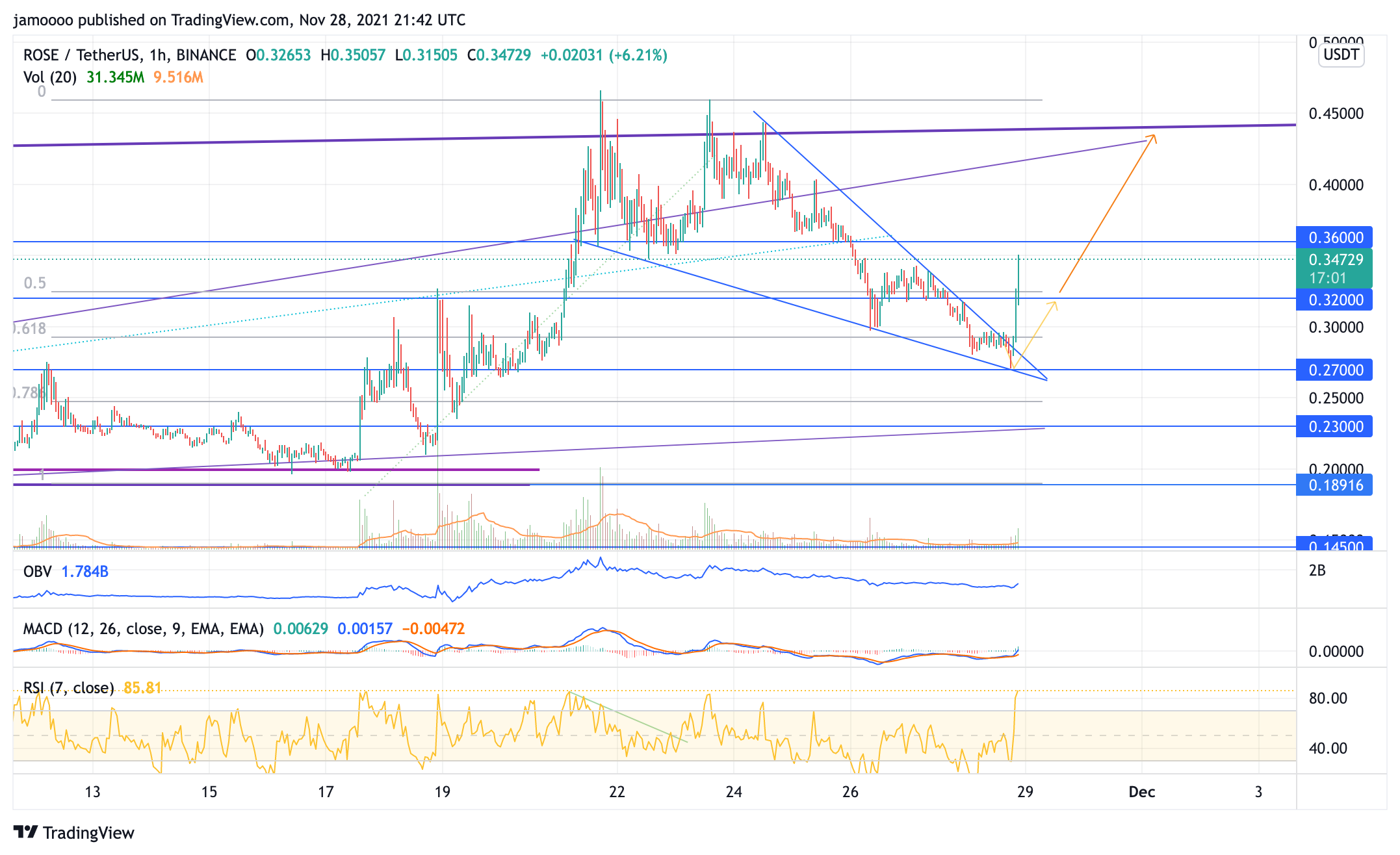 BINANCE:ROSEUSDT Chart Image by jamoooo