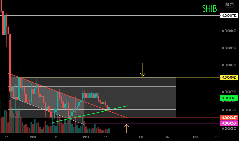 SHIB/USDT Среднесрочная работа.